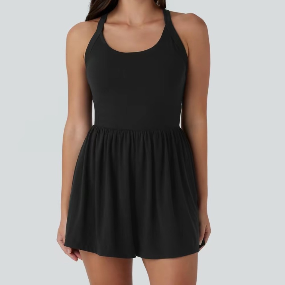 Black Halter Romper